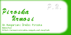 piroska urmosi business card
