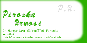 piroska urmosi business card